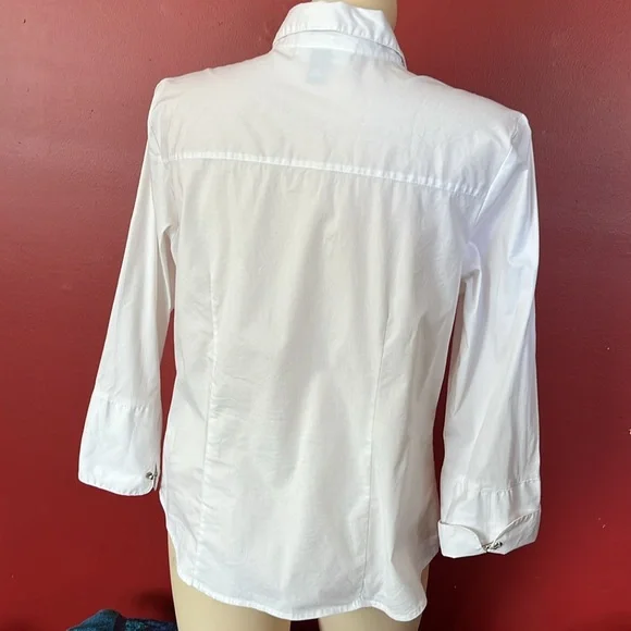 Like new Dressbarn white button down collared shirt - Picture 8 of 13